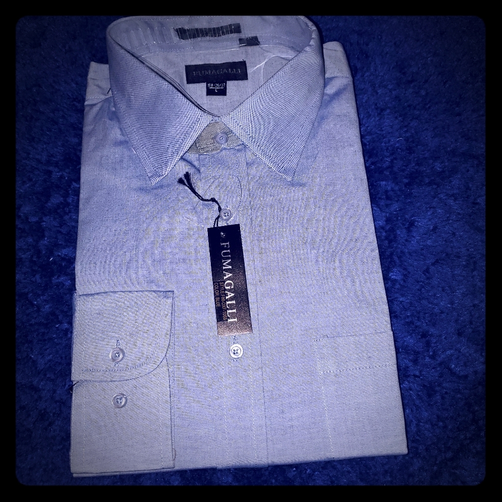 Fumagalli Men's blue dress shirt